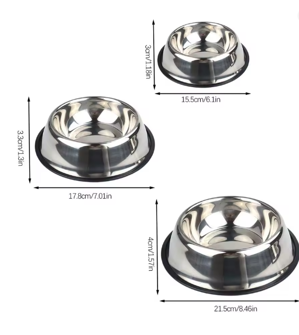 Premium Stainless Steel Dog Bowl - Non-Slip Pet Feeder Dish