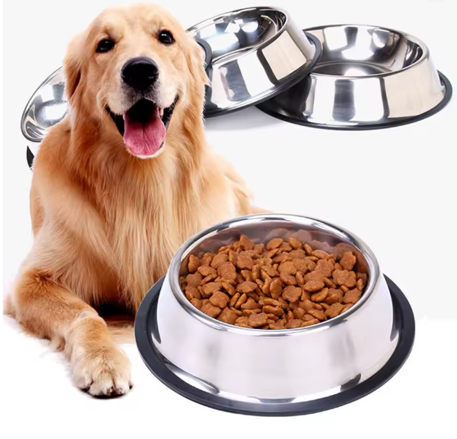 Premium Stainless Steel Dog Bowl - Non-Slip Pet Feeder Dish