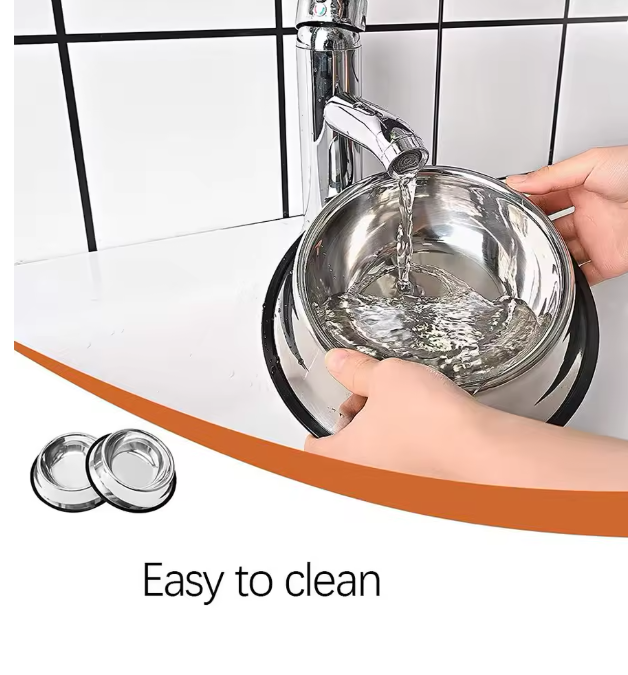 Premium Stainless Steel Dog Bowl - Non-Slip Pet Feeder Dish